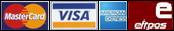 We accept Visa Mastercard American Express AMEX
